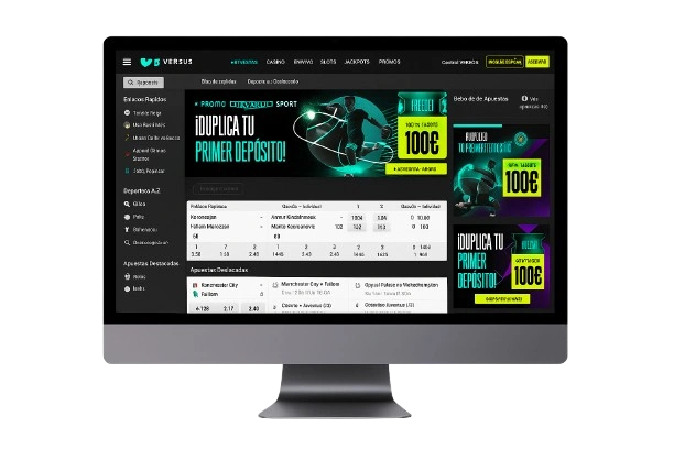 Panel de promociones y recompensas en Versus Casino